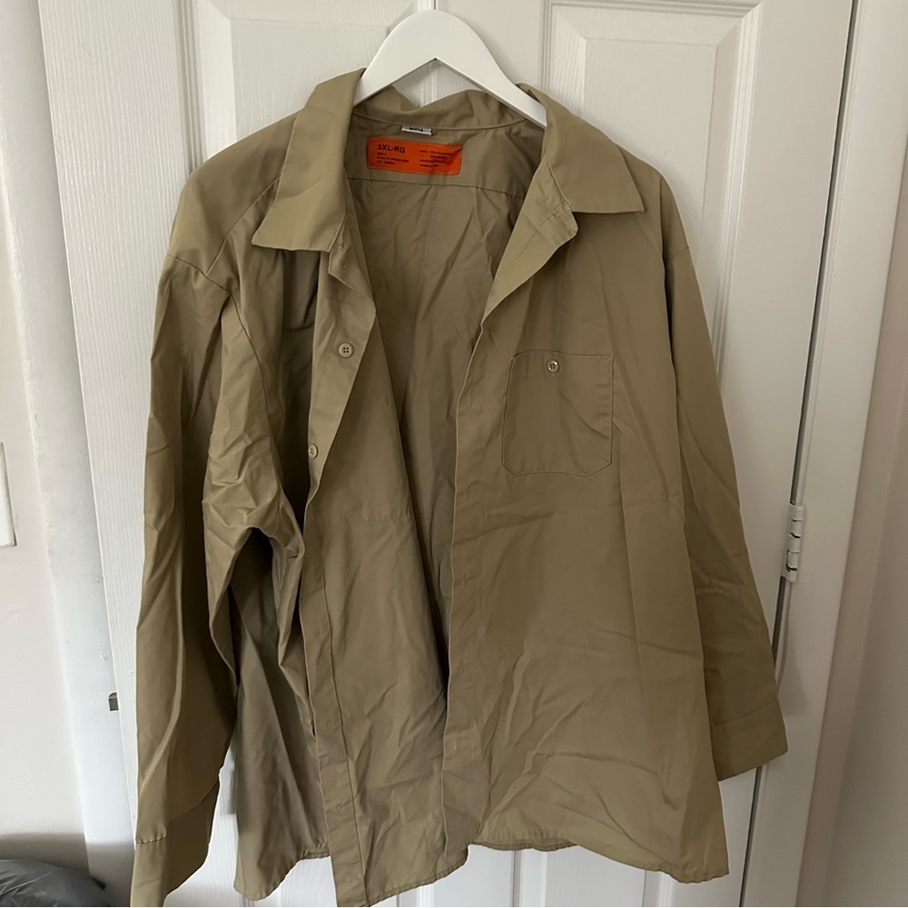 Men’s Tan Long Sleeve Button Down Shirt